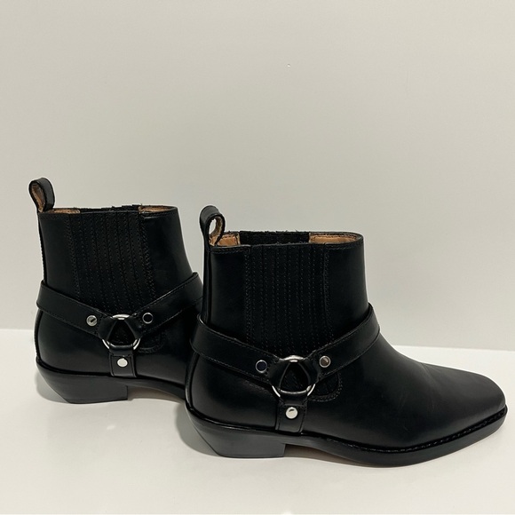 NWT Madewell The Santiago Western Ankle Boot in true black leather 7 comfortable - Picture 4 of 10